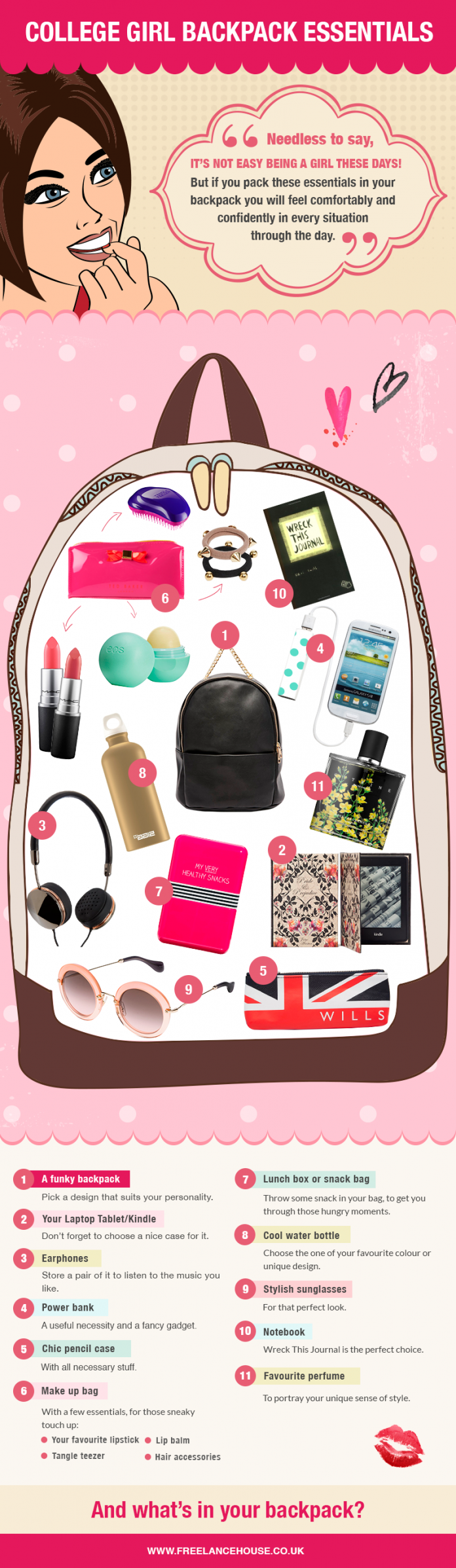 College Girl Backpack Essentials Contest FreelanceHouse Blog